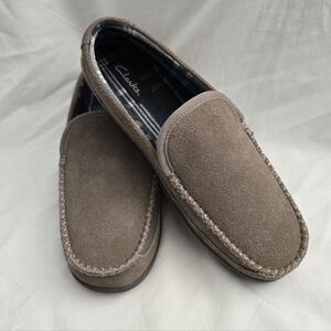 Clarks Men's Suede Leather Slip-On Loafers Moccasins Slippers